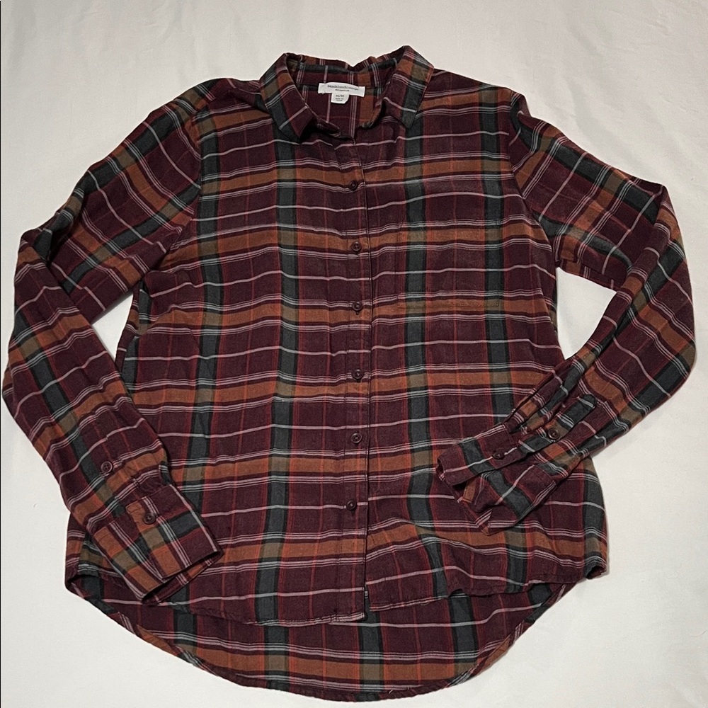 Beach Lunch Lounge Plaid Button Down Shirt
